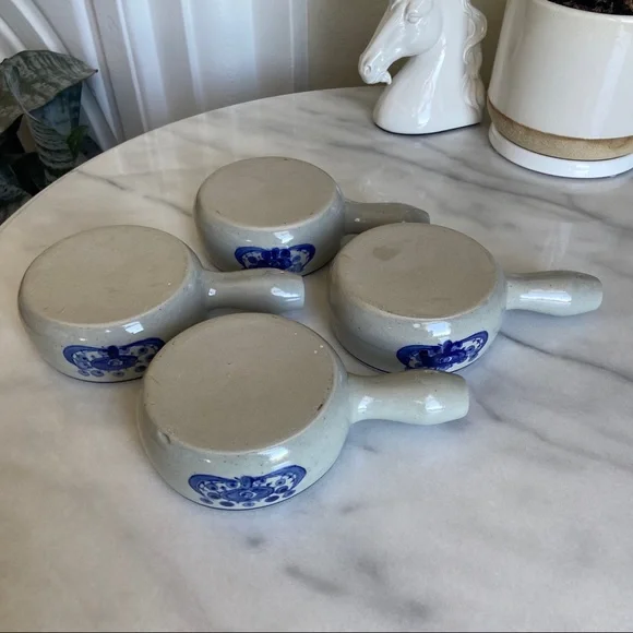 VINTAGE • 50s Ceramic Crocks Set of 4 Retro Kitchen European Midcentury Pottery - Picture 6 of 12